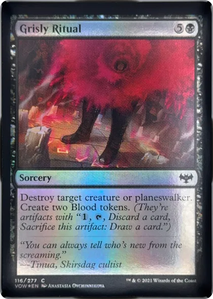 front of card
