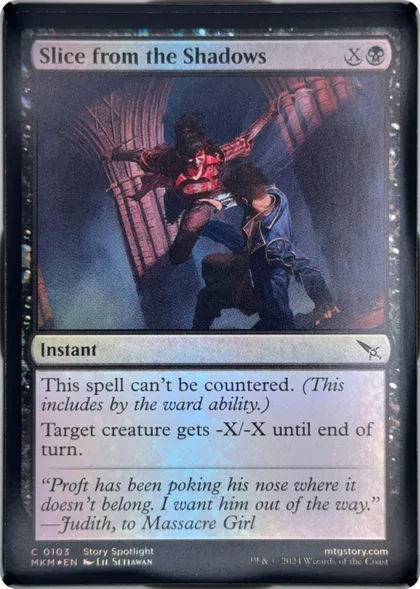 front of card