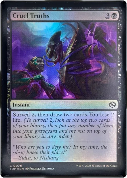 front of card