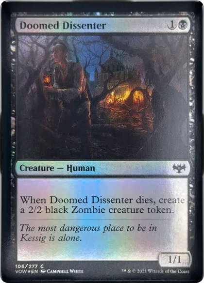 front of card