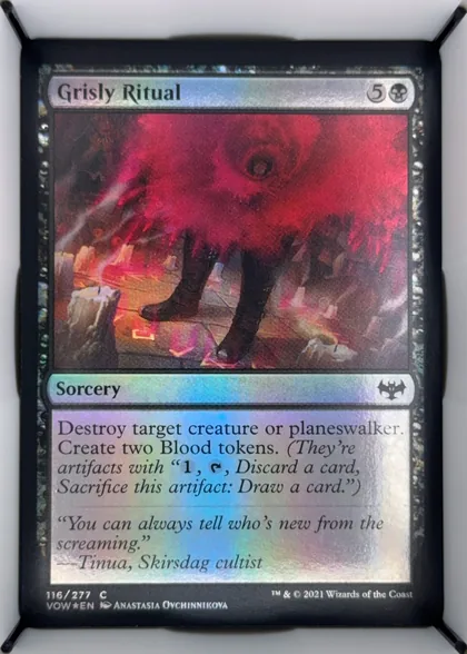 front of card