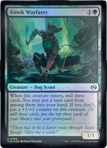 front of card