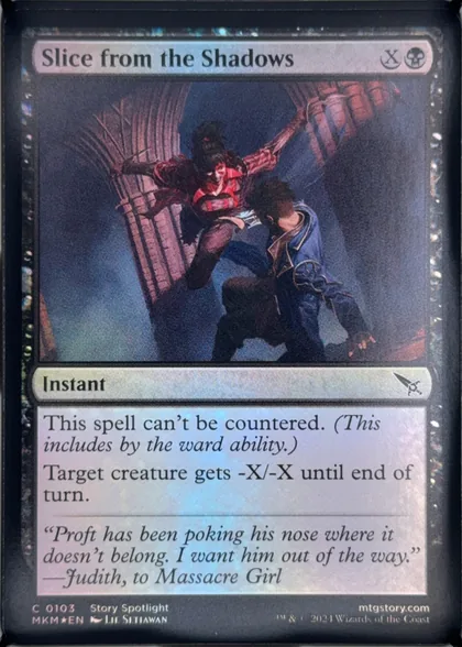 front of card