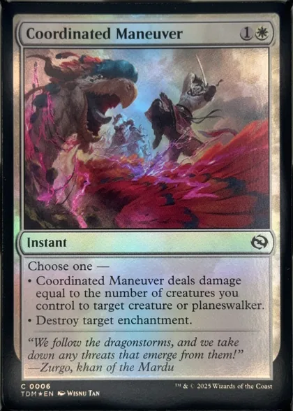 front of card