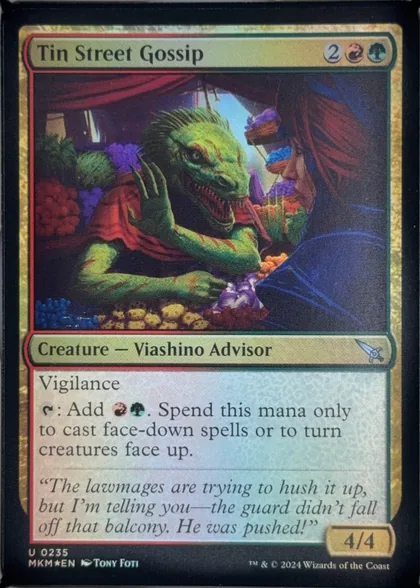 front of card
