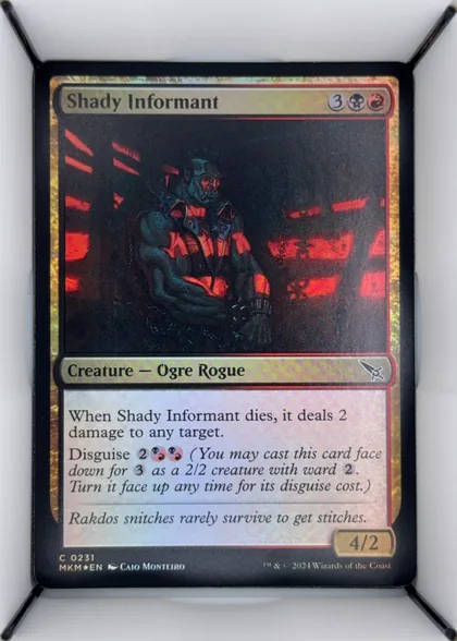 front of card