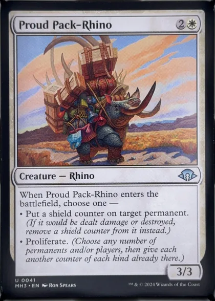 front of card