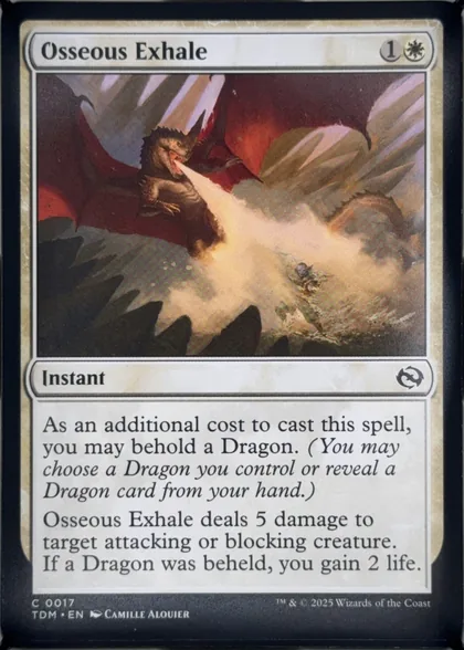 front of card