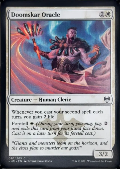 front of card