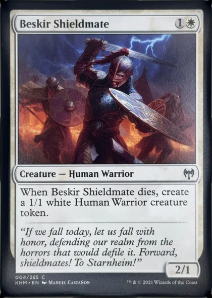 front of card