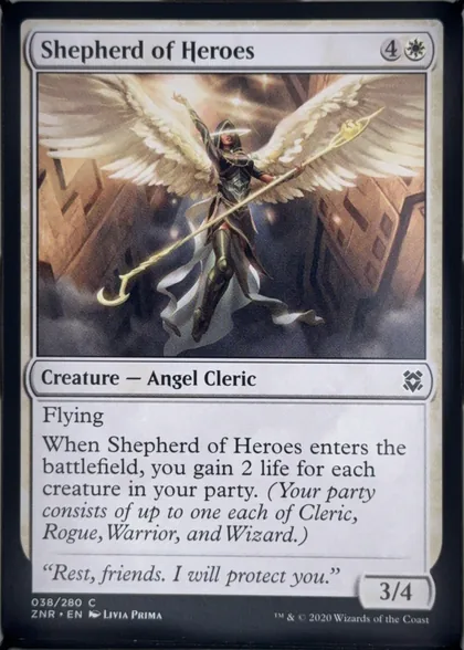 front of card