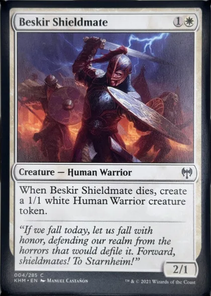 front of card