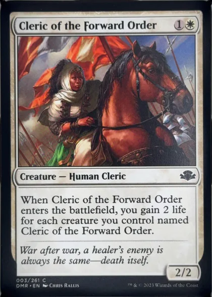front of card