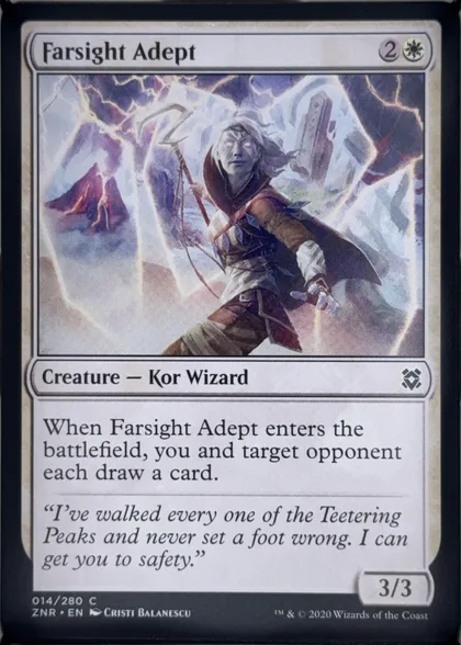 front of card