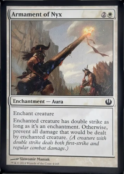 front of card