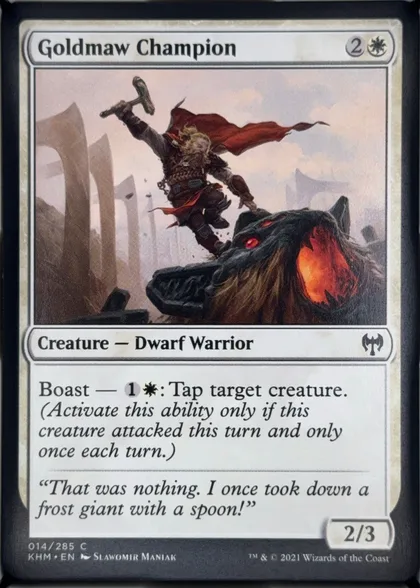 front of card