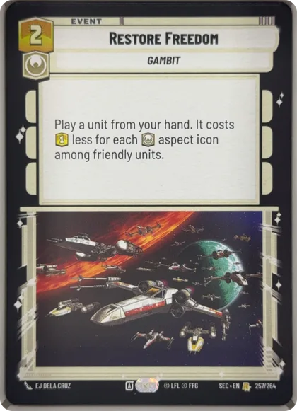 front of card