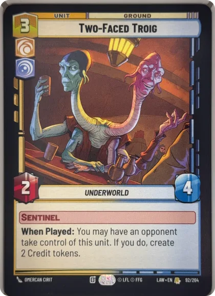 front of card