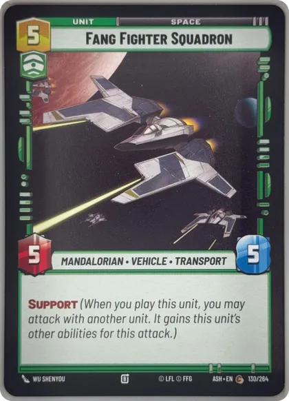 front of card