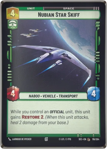 front of card