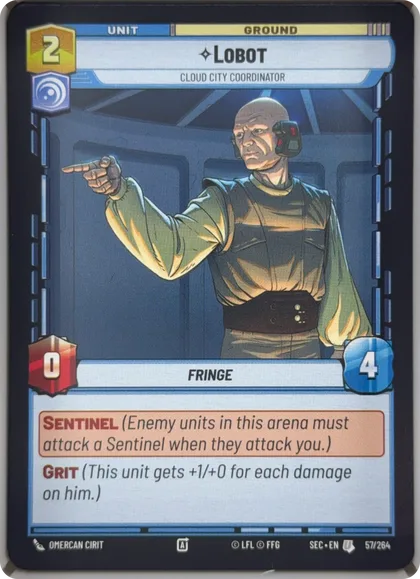 front of card