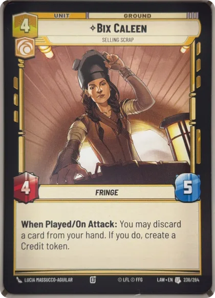 front of card
