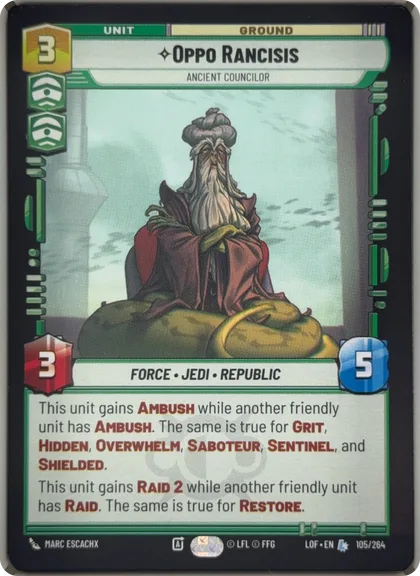 front of card