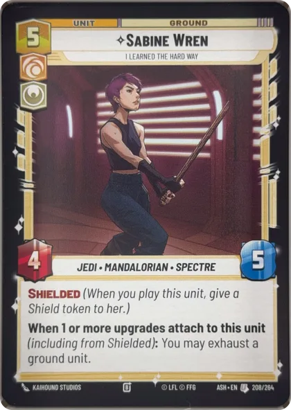 front of card