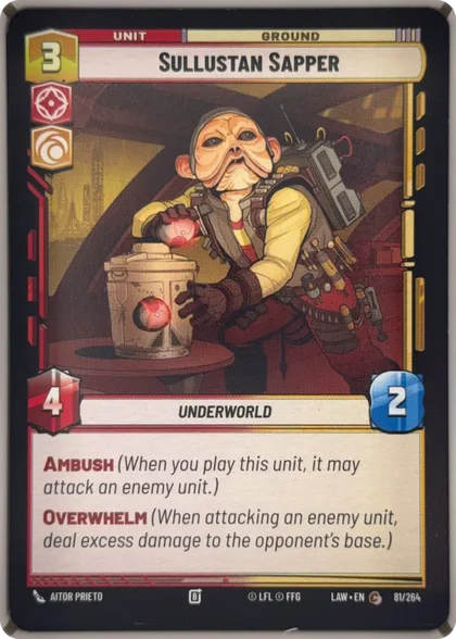 front of card