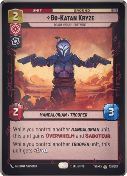 front of card