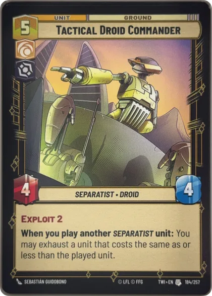 front of card