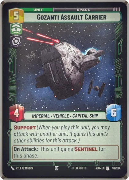 front of card