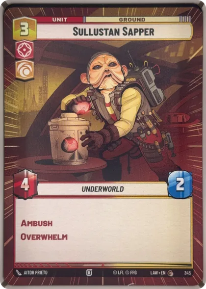 front of card