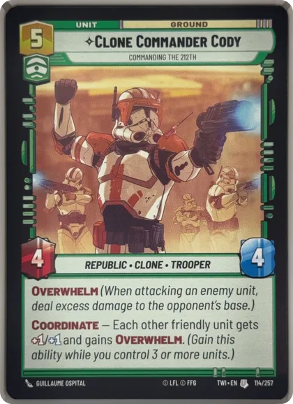 front of card