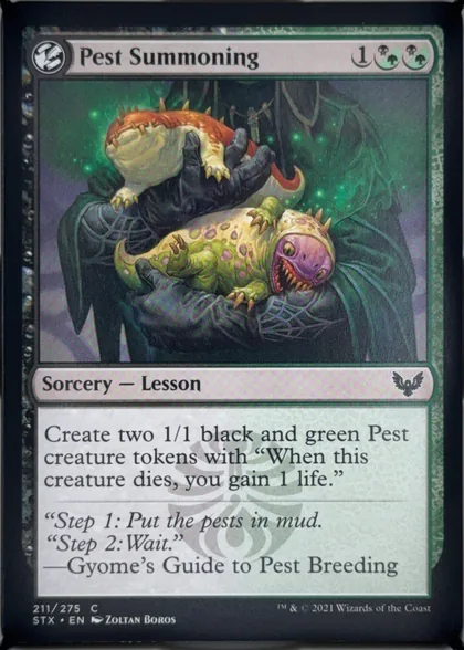 front of card