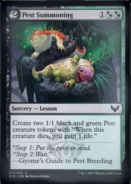 front of card