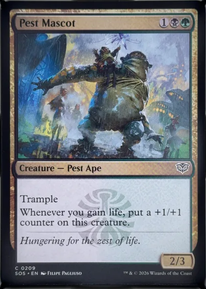 front of card