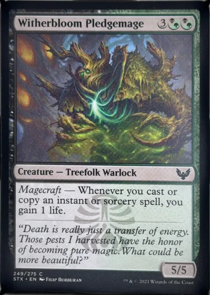 front of card