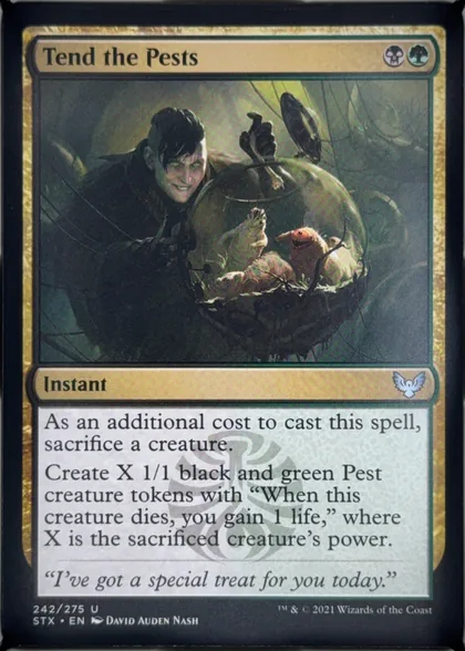 front of card