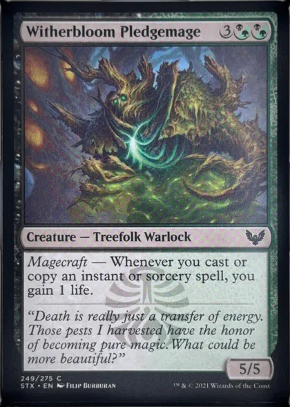front of card