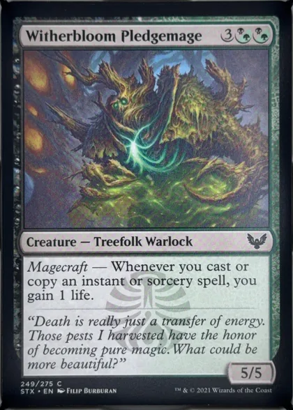 front of card