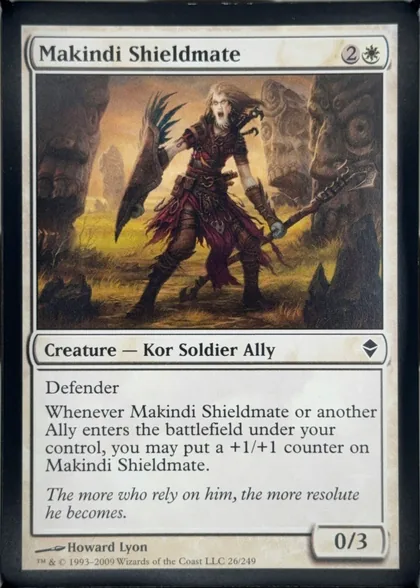 front of card