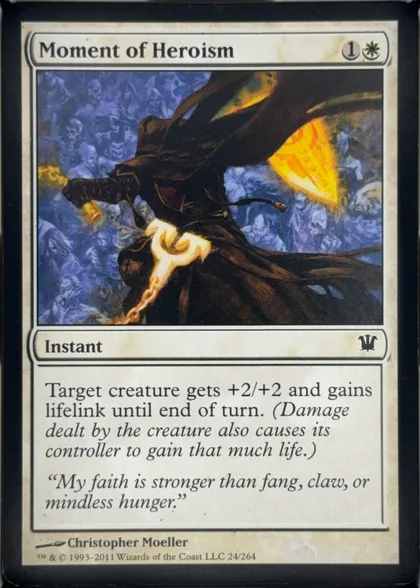 front of card