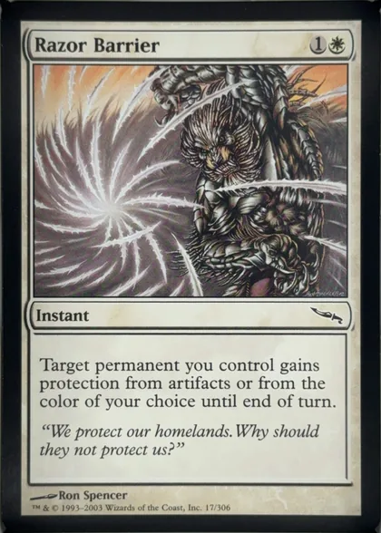 front of card