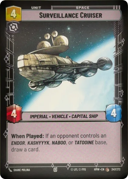 front of card