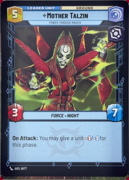 front of card