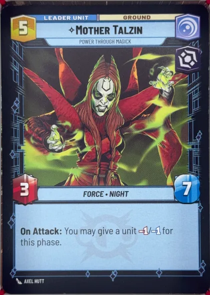 front of card