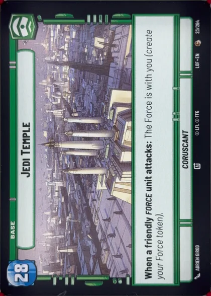 front of card