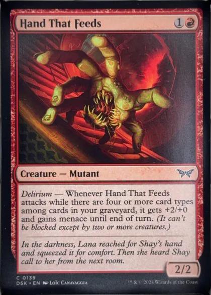 front of card