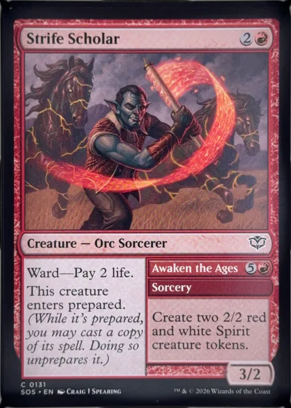 front of card